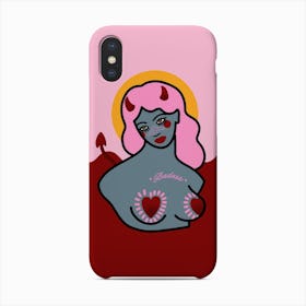 Badass Pink Haired Devil Girl Phone Case
