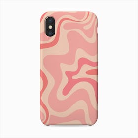Retro Liquid Swirl Abstract Pattern In Blush Pink Phone Case
