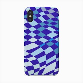 Shades Of Blue Checker Phone Case