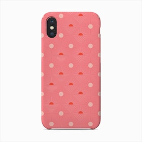 Geometric Pattern With Light Pink And Orange Sunshine On Pink Phone Case