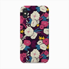 Rich Flower Pattern On Purple Phone Case