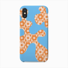 Abstract Floral Orange Blue Phone Case