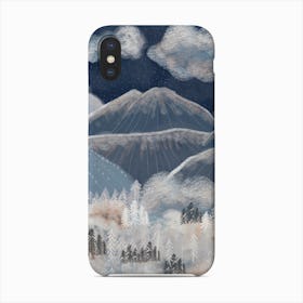 Mountains With Snow Winter Scene Pattern Phone Case