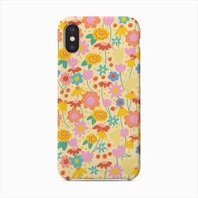 Floral Pattern Cream Phone Case