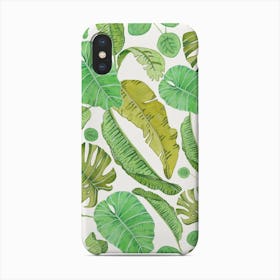 Beautiful Watercolor Tropical Leaves Pattern Phone Case