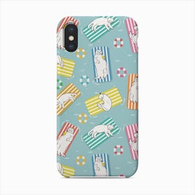Hand Drawn Funny Cats Sunbathing On The See Phone Case