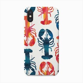 Blue And Pink Lobsters Phone Case