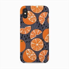 Orange Pattern With Decoration On Purple Phone Case