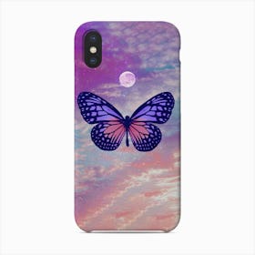 Purple Butterfly Moon College Phone Case