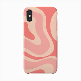 Modern Retro Liquid Swirl Abstract Pattern In Blush Tones Phone Case