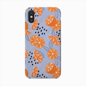 Orange Pattern On Pale Purple Phone Case