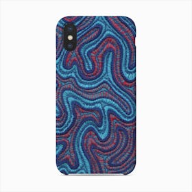 Coral Stitches Red & Blue Phone Case