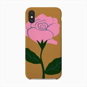 Pink Rose In Brown Phone Case