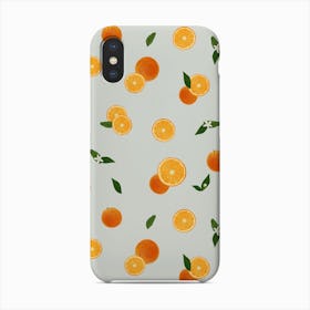 Orange, Leaves, Flowers And Slice Pattern Phone Case