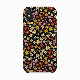 Meadow Ditsy Floral Pattern Deep Indigo Phone Case
