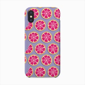 Grapefruit Slices Pattern On Pastel Purple Phone Case