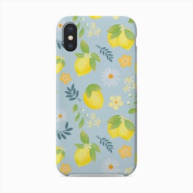 Lemon And Florals Pattern Phone Case