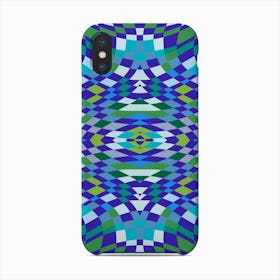 Checkered Blue And Green 2 Phone Case