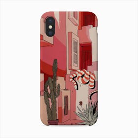 Pink Architecture With Snake And Cactus Phone Case