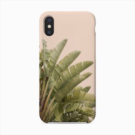 Tropical Leaves On Pastel Phone Case