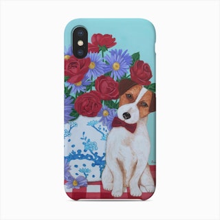 Chinoiserie Vase And Jack Russell Phone Case