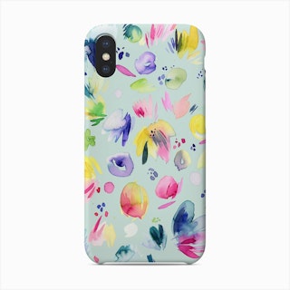 Abstract Watercolour Summer Flowers Phone Case