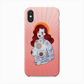 Curvy Tattooed Redhead Goddess Phone Case