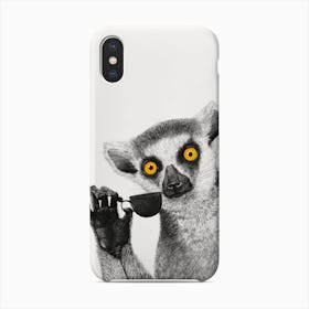 Lemur With Coffee Phone Case