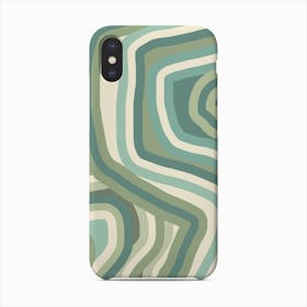 Shades Of Sage Green Striped Abstract Phone Case
