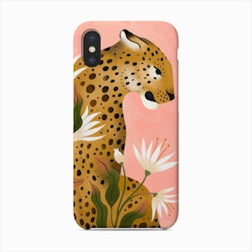 Fierce Leopard In Pink Phone Case