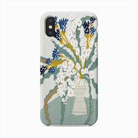Floral Contemporary Still Life Cool Blue Phone Case