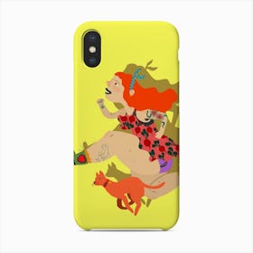 Running Girl With Red Hair Phone Case
