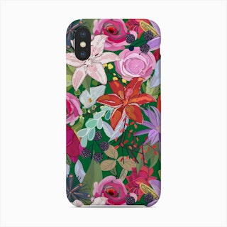 Lily And Colorful Flowers Pattern Phone Case