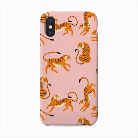 Tiger Pattern On Pink Phone Case