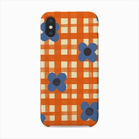 Red Floral Check Phone Case