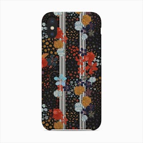 Organised Florals Ditsy Floral Pattern Black Background Phone Case