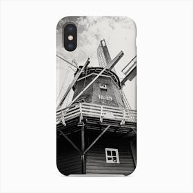 Dutch Authentic Windmill With Cloudy Sky Phone Case