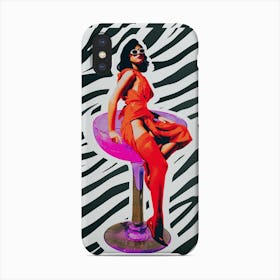 Pinup Zebra Martini Collage Phone Case
