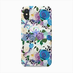 Blue And Purple Colored Roses Phone Case