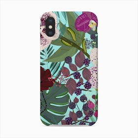 Orchid And Cosmos Flower Botanical Floral Pattern Phone Case