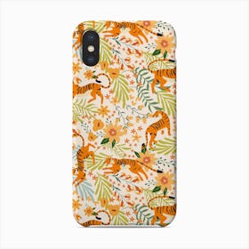 Floral Tiger Pattern With Colorful Flower Decoration Phone Case