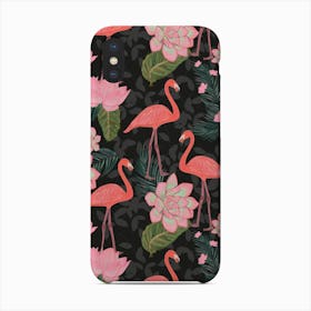 Flamingos Lotus Flowers Phone Case