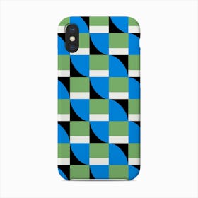Abstract Checker Blue Green Phone Case