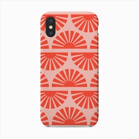Geometric Pattern Vibrant Sunrise On Pink Phone Case