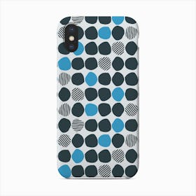 Polka Dot Pattern With Blue Dots On Light Blue Phone Case