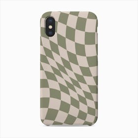 Warped Checker Beige Cream Phone Case