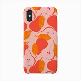 Pattern With Vibrant Pink Pears On Light Pink Phone Case