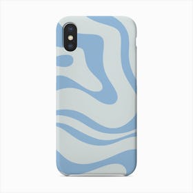 Modern Retro Liquid Swirl Abstract In Powder Blue Phone Case