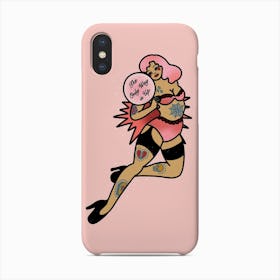 The Only Way Is Up Pink Haired Pin Up Phone Case