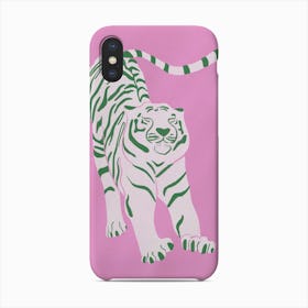 Tiger Doesnt Lose Sleep Pink And Green Phone Case